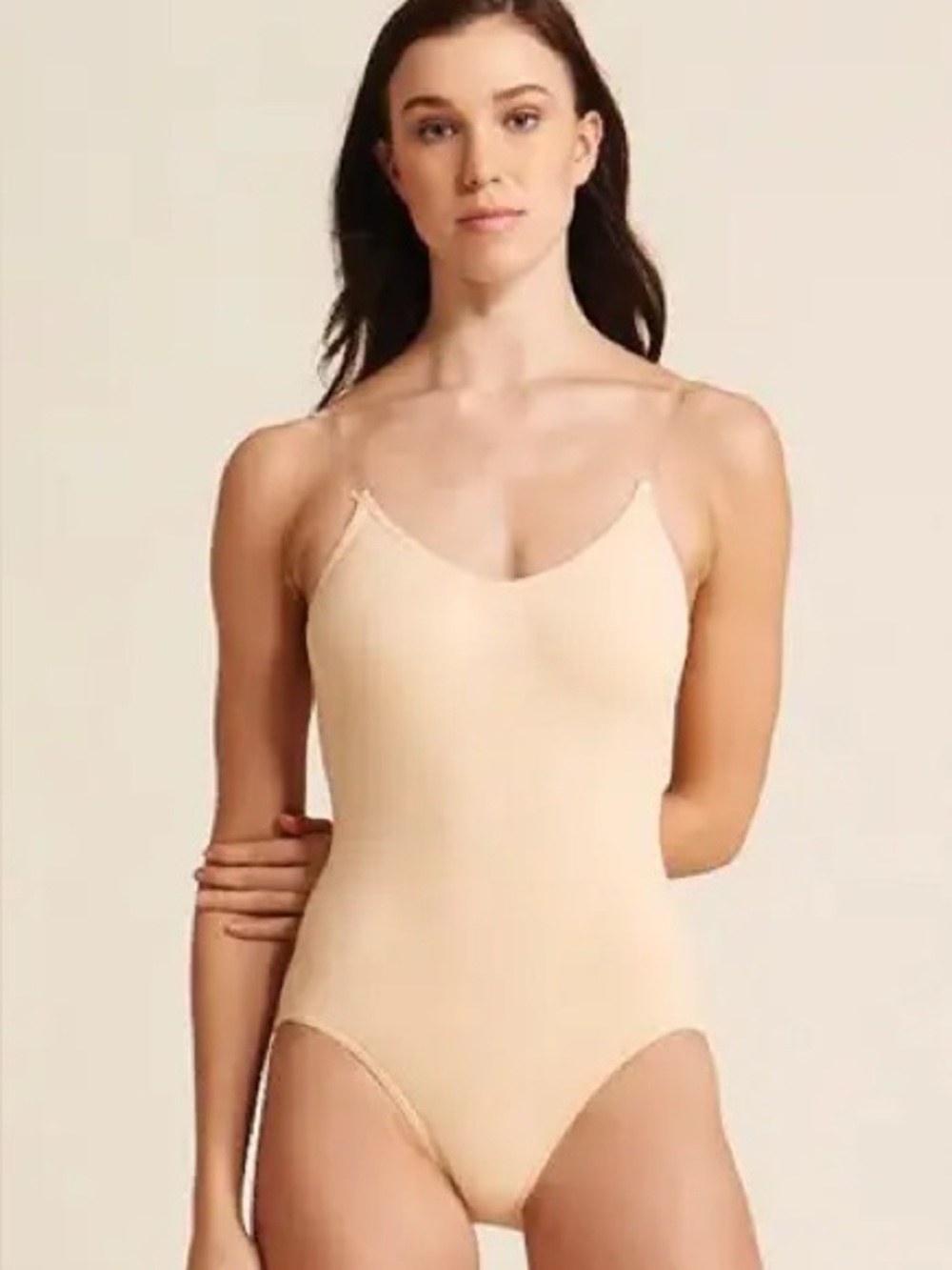 Capezio Nude Dance Leotard With Adjustable Transparent Straps